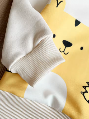 طقم سويت شيرت وسراويل للأولاد للخريف والشتاء بألوان كرتونية على شكل حيوانات، ملابس رياضية كاجوال بطباعة النمر والتمساح