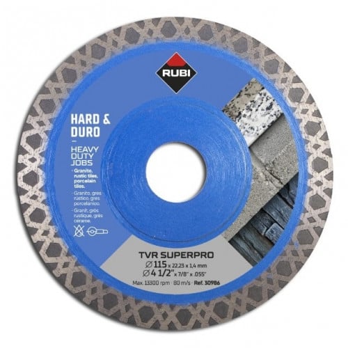 ديسك قص ألماس 4.5 بوصة صيني أزرق RUBI TVR SUPER PRO