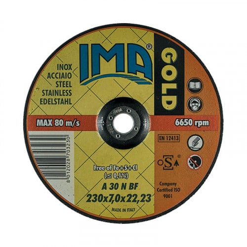 ديسك جلخ ( كروم + ستانلس ستيل ) إيطالي IMA 115*6.4-INOX GOLD