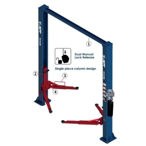 رافعة سيارات 2 عامود صيني 4 طن وصلة علوية APT PL-4.0-2DA