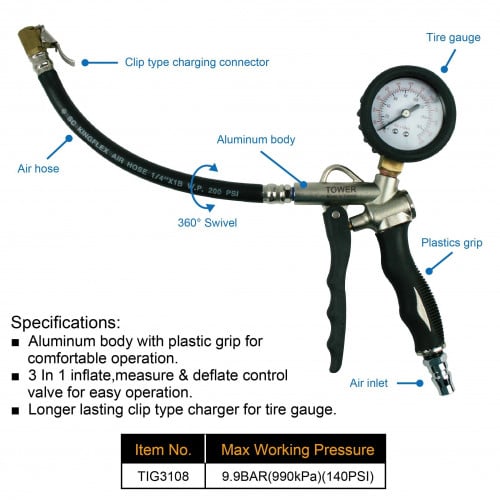 مسدس هواء مع ساعة عيار تايواني (3*1)