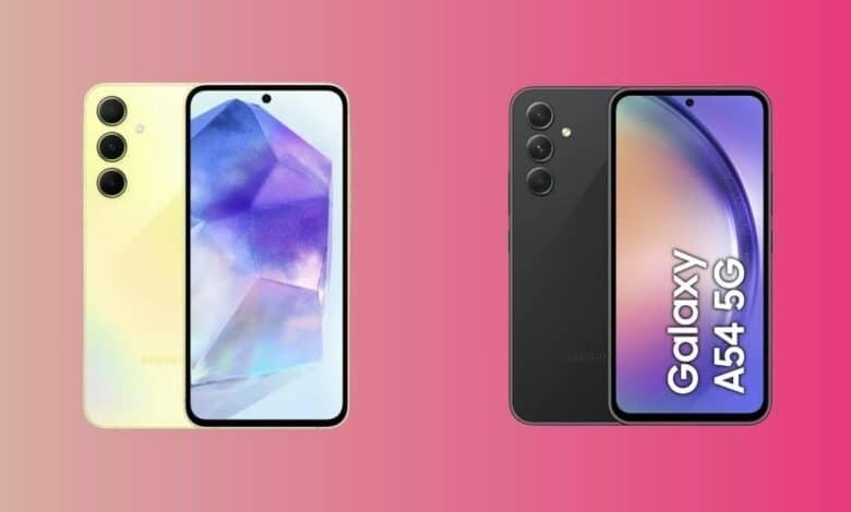 مقارنة بين هاتفي سامسونج Galaxy A55 و Galaxy A54