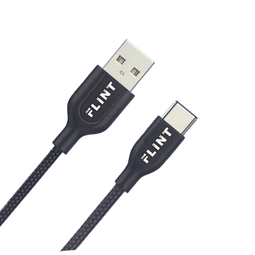 سلك شاحن تايب سي USB فيلنت بطول 1 متر قماش - أسود