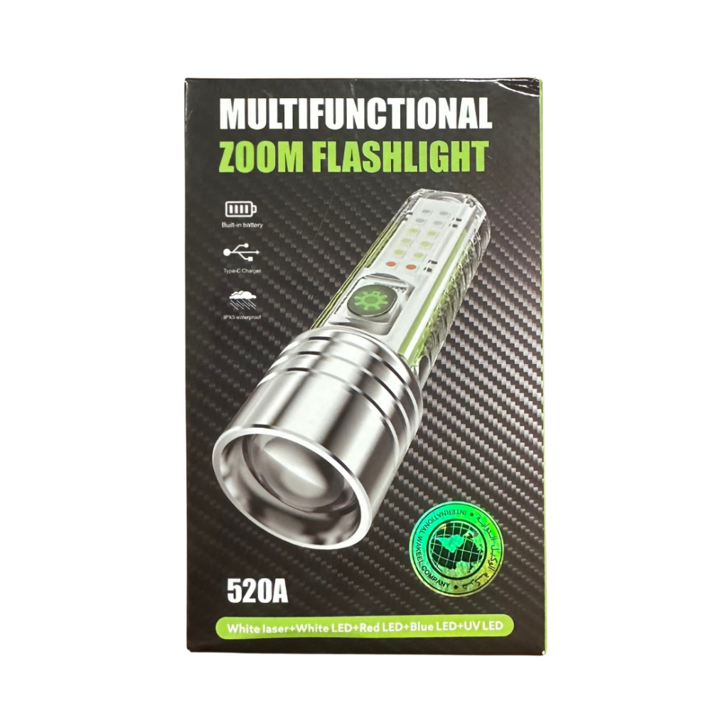 كشاف يدوي LED فائق السطوع قابل لإعادة الشحن A520