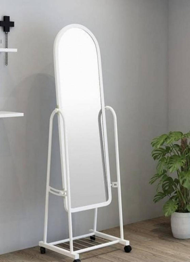 Vertical floor mirror with storage shelf - متجر اختياري