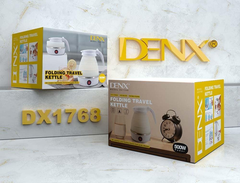 DENX- غلاية كهربائية متنقلة قابلة للطي للسفر والرحلات بقوة 500 واط م/ DX1768 ماركة دنكس