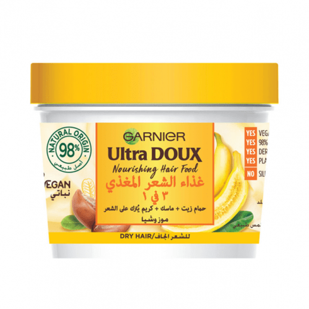Garnier Ultra Doux Nourishing Hair Food 3 in 1 Banana - 390ml - متجر اختياري