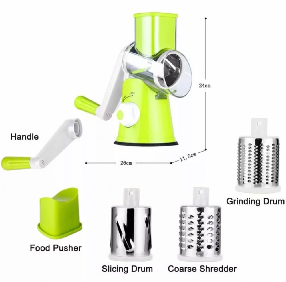 Multifunctional Vegetable Shredder Rotary Grater Slicer Roller Shape Handle