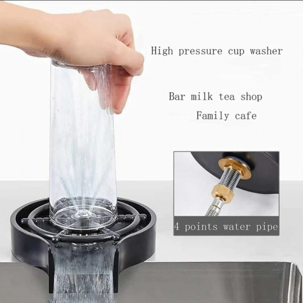 Automatic Glass Rinser Cup Cleaner Cup Washer Multi-Angle Spray Hole Coffee Cup Washing Tools Kitchen Sink Pitcher Washer for Bar Kitchen Home