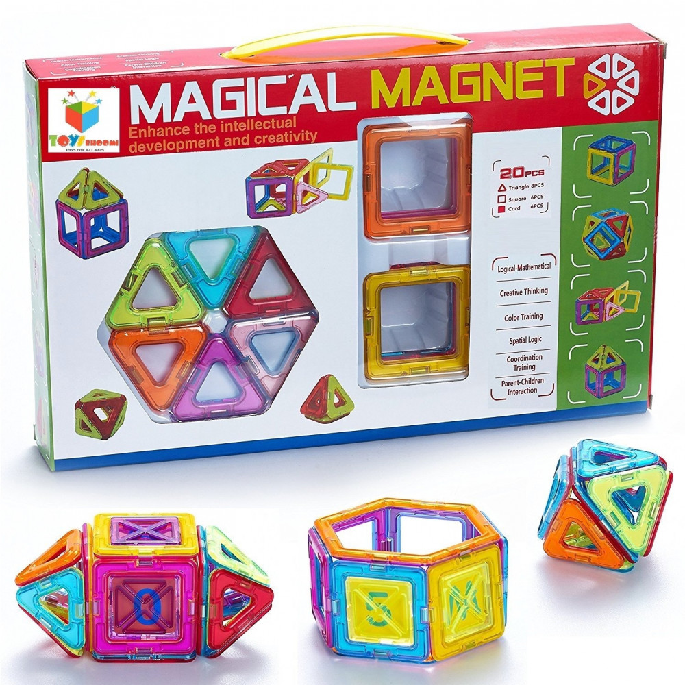 Magnetic Shapes Puzzle 20 Pieces Multicolored For Unisex - متجر