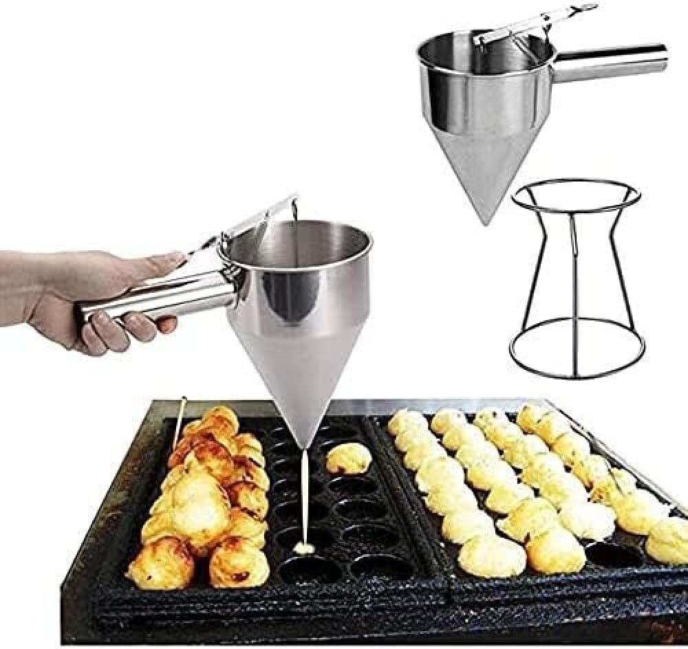 Stainless Steel Donut Cupcake Batter Dispenser Funnel Pancake Maker Helper  Rack - متجر اختياري