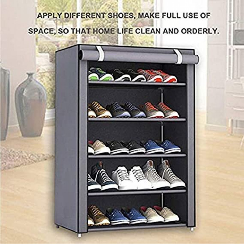 Home Essentials 4-Tier Shoe Rack with Mesh Shelves