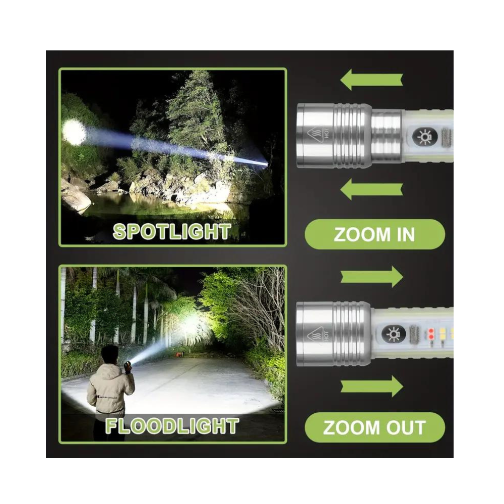 كشاف يدوي LED فائق السطوع قابل لإعادة الشحن A520