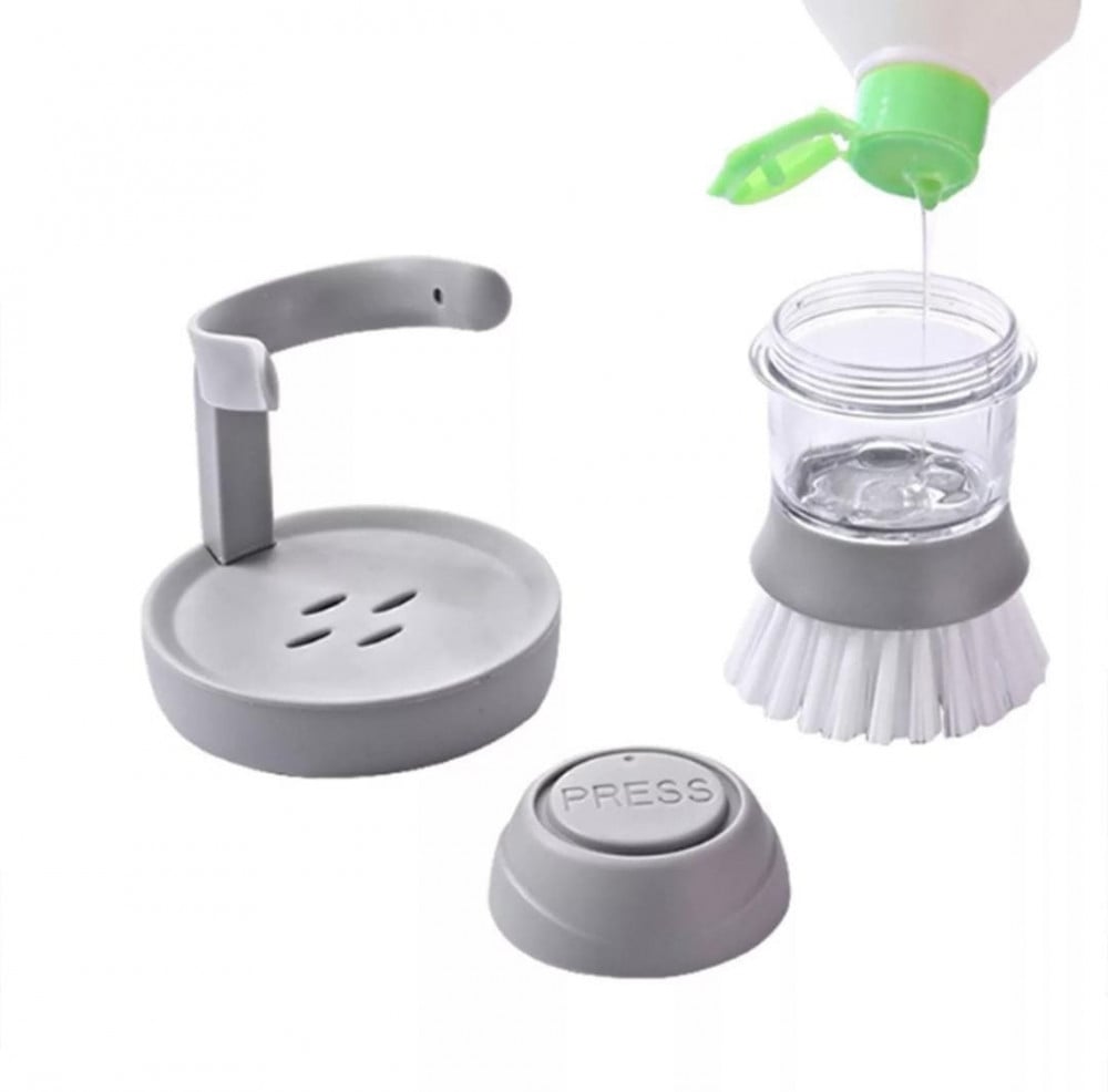 Soap Dispensing Palm Brush and Stand