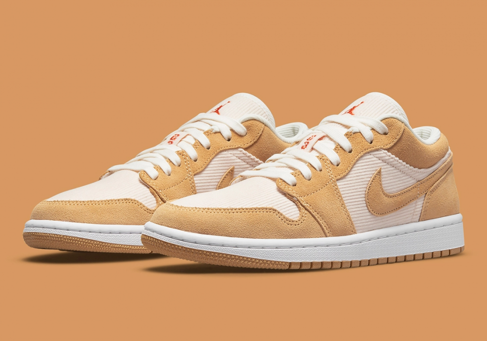 Air jordan 1 low beige suede sale