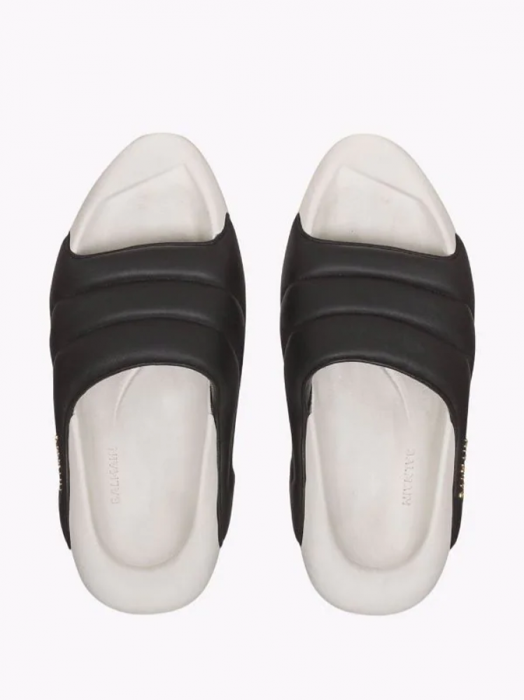 Balmain B-It-Puffy quilted slides - shoes lovers