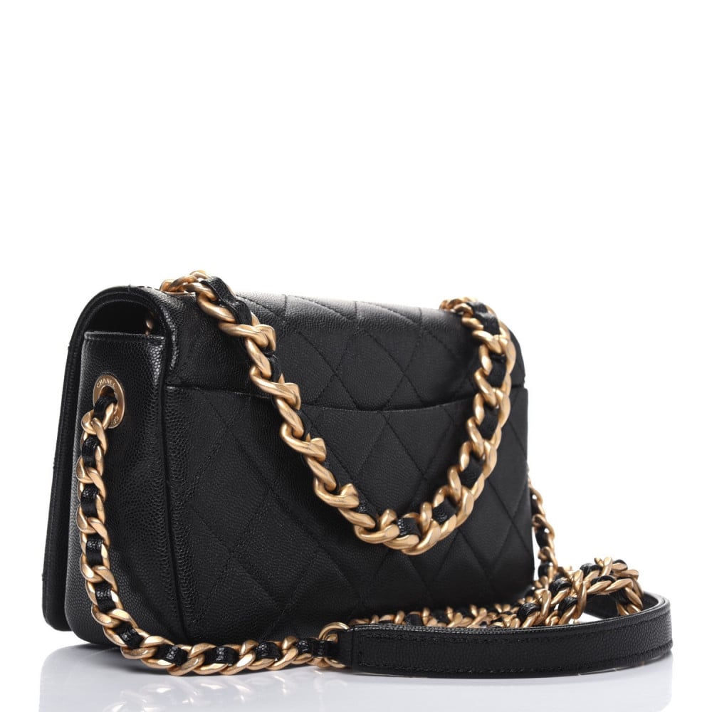CHANEL Caviar Quilted Small Fashion Therapy Flap Bag Black - shoes lovers