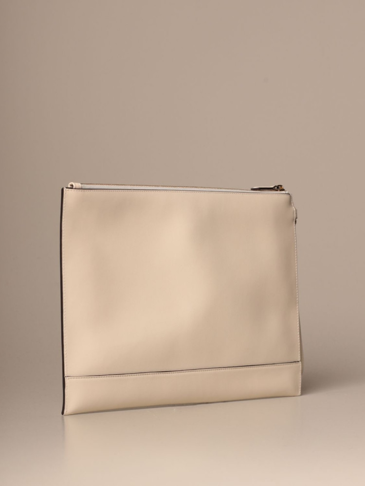 Fendi Roma Flat Pouch Large - Beige leather pouch