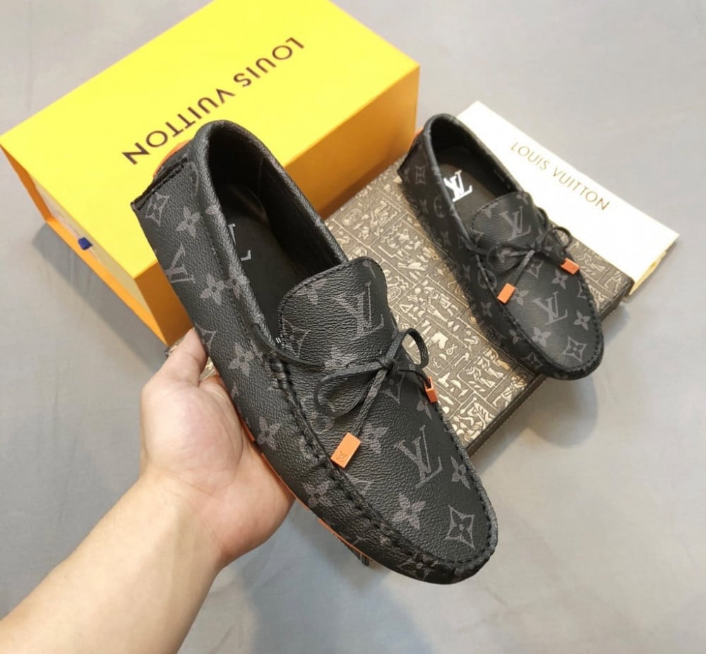 Louis Vuitton Men's LV Driver Moccasin Loafers Monogram Eclipse