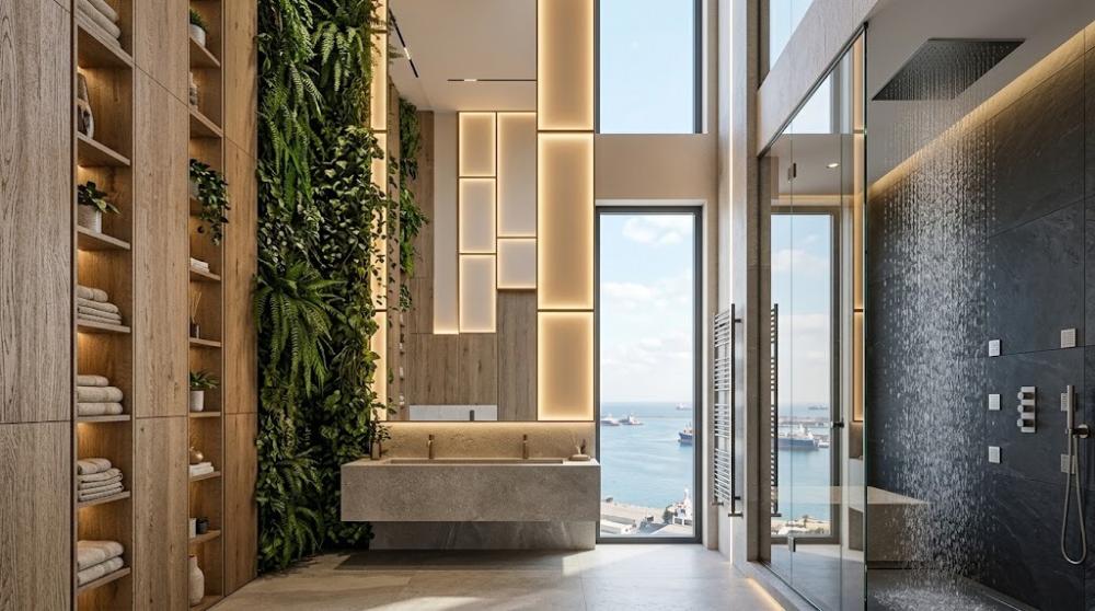vertical space engineering z-axis architecture tall bathroom fixtures