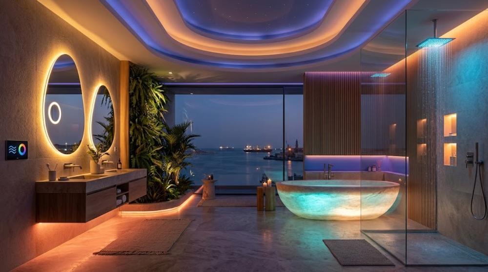 photometric bathroom lighting engineering and illuminated sanitary fix