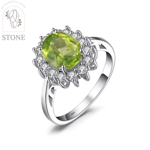 خاتم زبرجد مع زركون