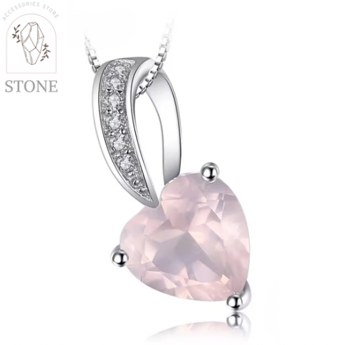 قلادة روز كوارتز  & زركون