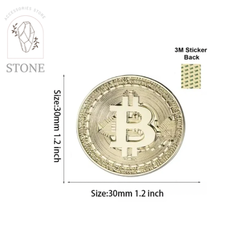 عملة البيتكوين الالكترونية - استيكر معدني 3M