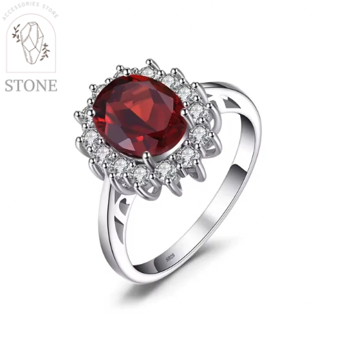 خاتم قارنيت مع زركون