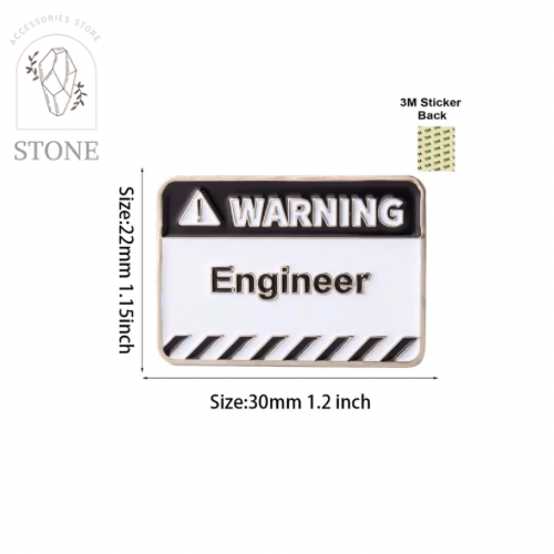 "تحذير، مهندس"- استيكر معدني 3M