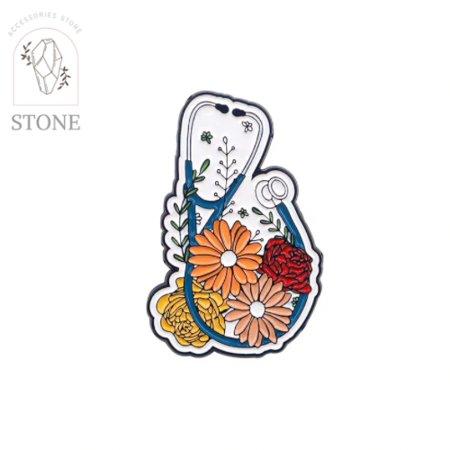 بروش سماعة طبية مع الورد