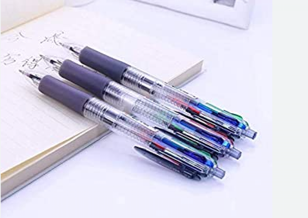 قلم متعدد الألوان قلم حبر جاف قابل للسحب5 في 1 قلم
