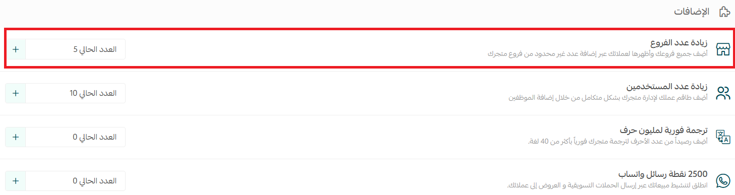 - إعدادات فروع ومستودعات المتجر