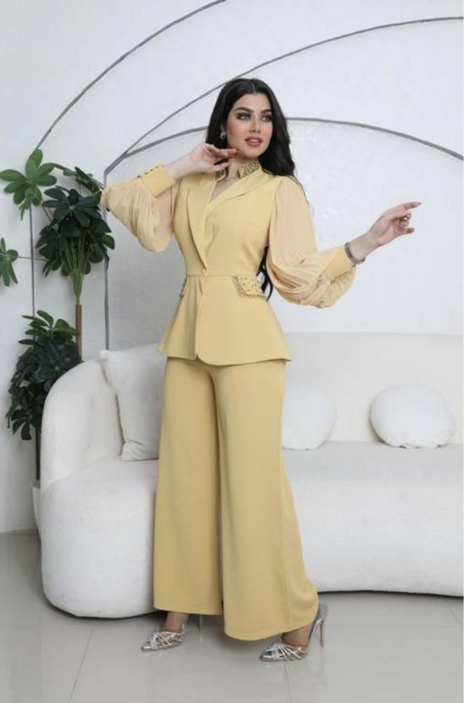 طقم رسمي انيق مع اكمام بليسيه