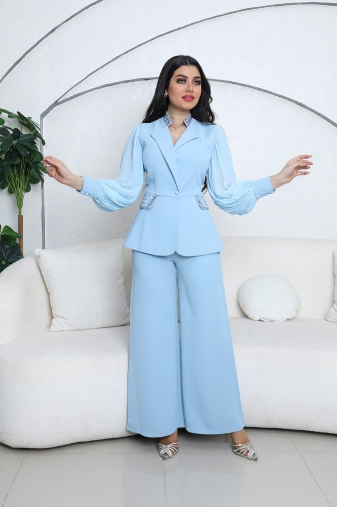 طقم رسمي انيق مع اكمام بليسيه