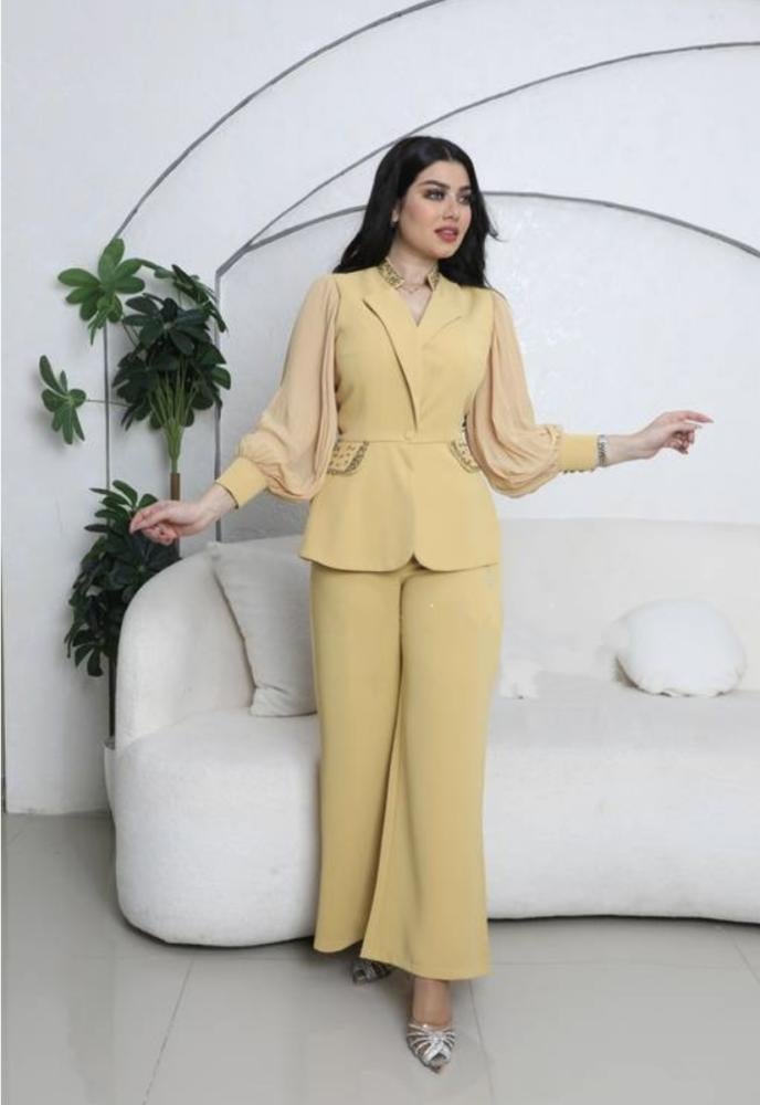 طقم رسمي انيق مع اكمام بليسيه