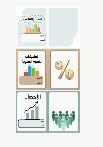 جميع مطويات الرياضيات الاول متوسط الترم الثاني