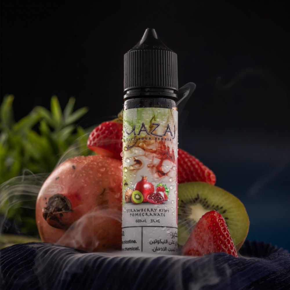 نكهة مزاج كيوي فراولة رمان - Mazaj Kiwi Strawberry Pomegranate- 60ML