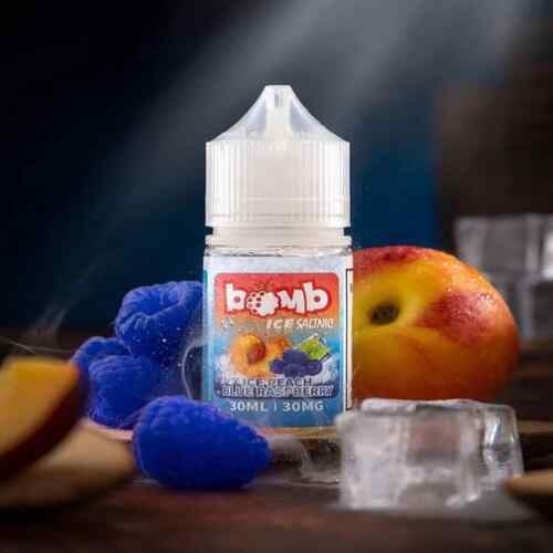 نكهة بومب خوخ توت ازرق ايس سولت - BOMB ICE PEACH BLUE RASPBERRY SALT