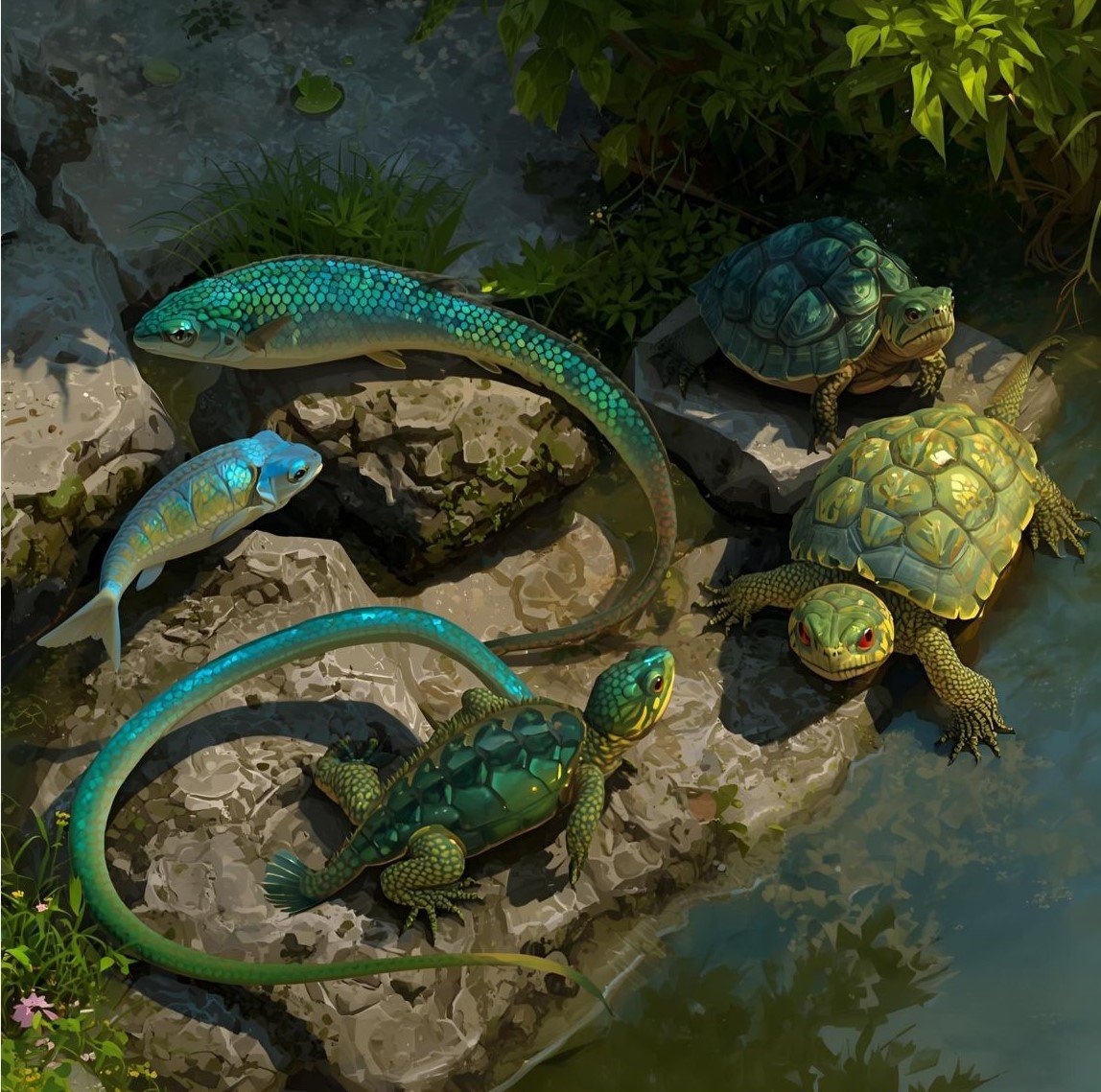 اسماك و سلاحف و زواحف