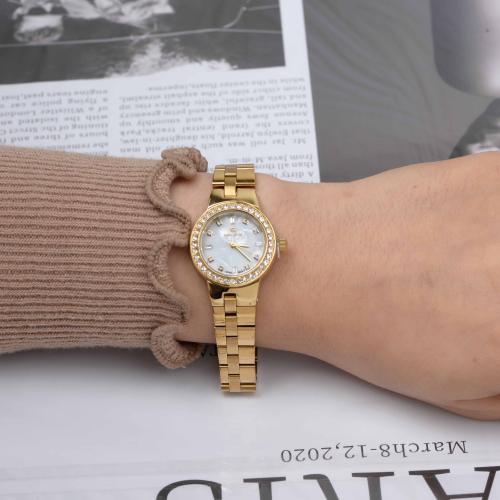 ساعة ماركه سين تايم نسائي ST-6016 ذهبي ميناء صدفي