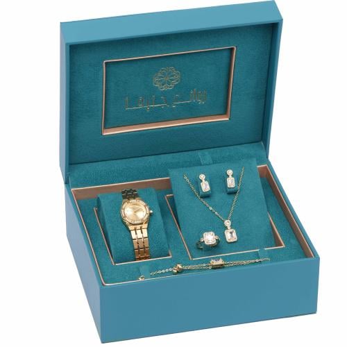 طقم نسائي فاخر ماركة جوفاني اكسشينج JX-55-151 ذهبي...