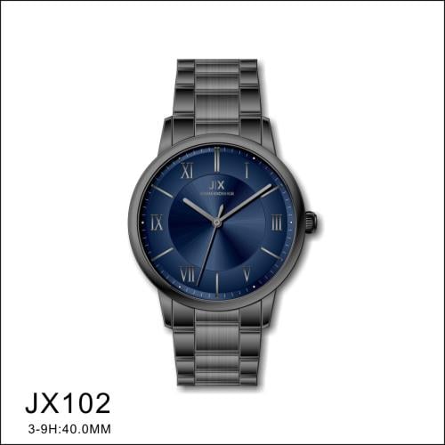 ساعة ماركة جوفاني رجالي JX102 رصاصي مينا ازرق