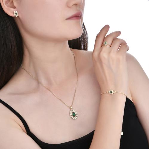 طقم إكسسوار NYH سلسال + حلق +خاتم+اسواره