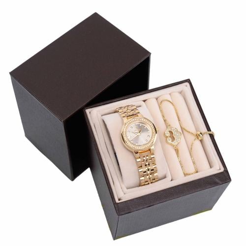 طقم نسائي ناعم ماركة سين تايم ST-1-2520 ساعة+اسوار...