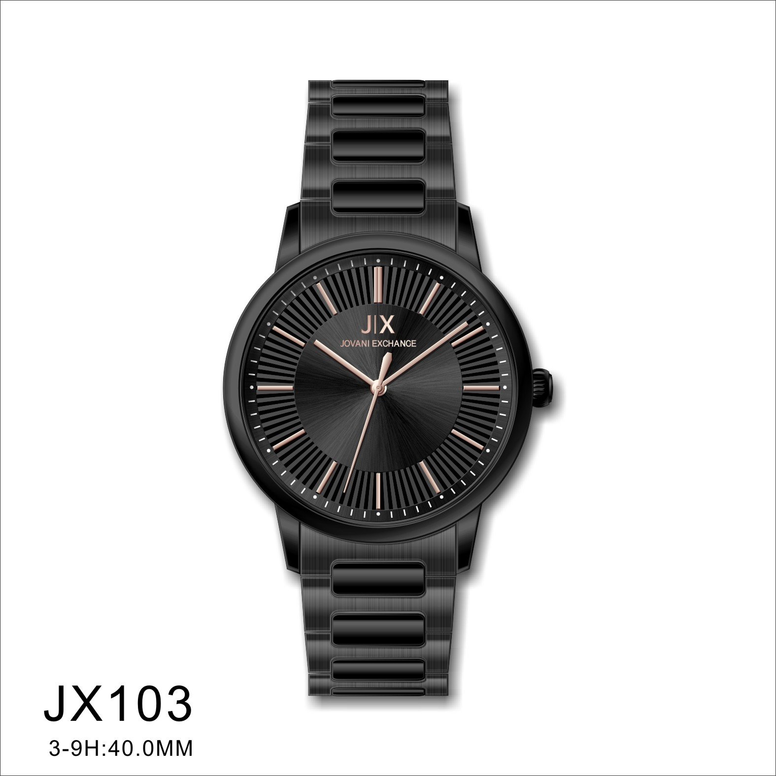 ساعة رجالية ماركة جوفاني اكسشينج JX103 اسود كامل