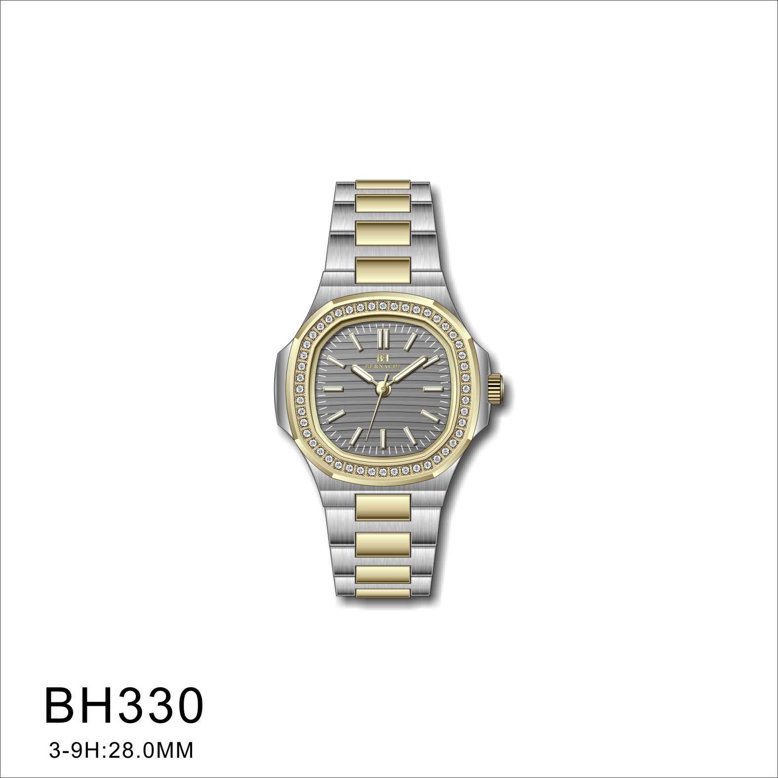 ساعة نسائية ماركة برناتشي BH330 لونين رصاصي