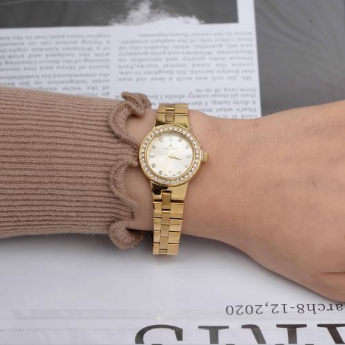 ساعة ماركه سين تايم نسائي ST-6016 ذهبي ميناء ابيض