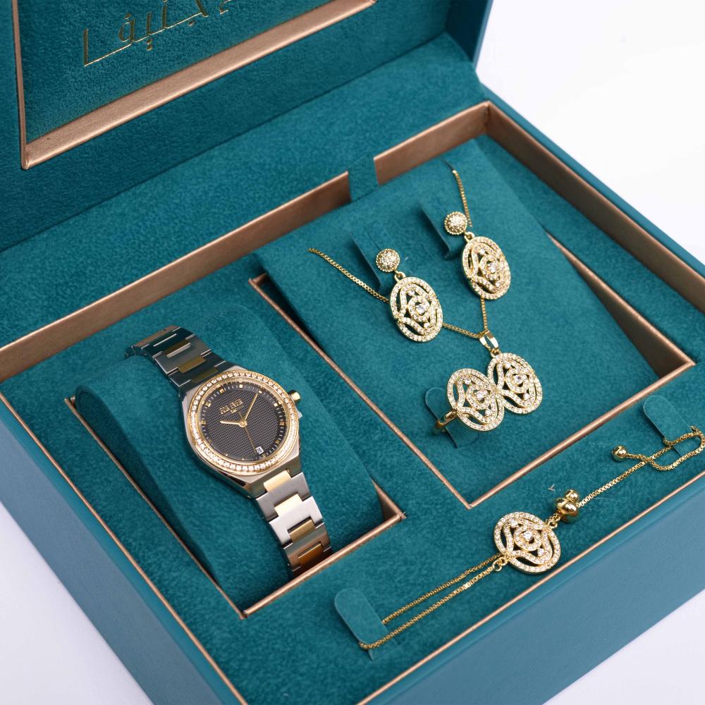 طقم نسائي فاخر ماركة فورايفر FE-5-293 لونين اسود