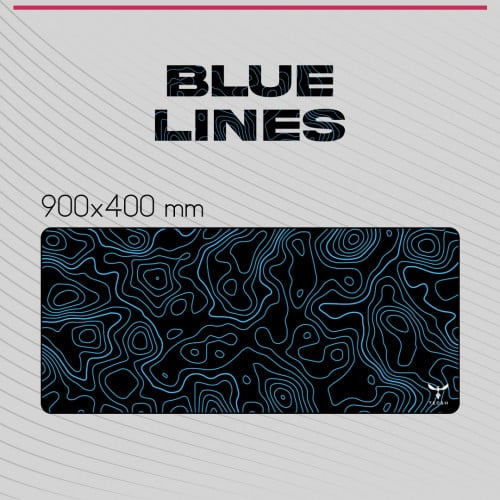 Tecsh Mouse Pad - Blue Lines 2XL
